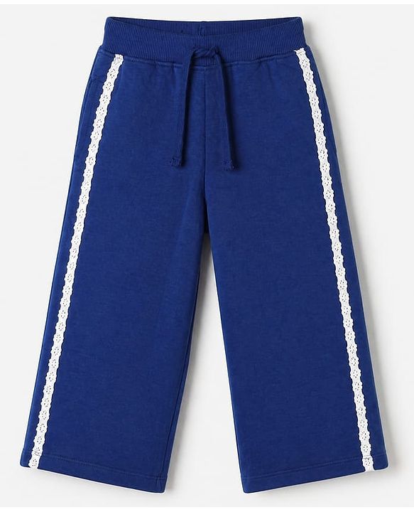 Babyhug Velour Knit Full Sleeves Winter Wear Suit With Bow Print - Navy Blue