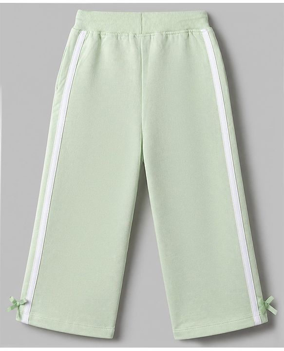 Babyhug Terry Knit Full Sleeves Top With Rabbit Patch & Pants Set - Light Green