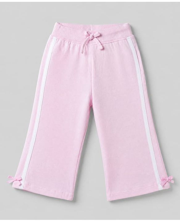 Babyhug 100% Cotton Terry Knit Full Sleeves Hooded Jacket & Legging With Bow - Pink