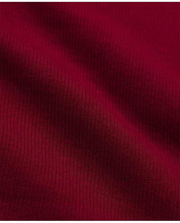 Babyhug Cotton Knit Ribbed Turtle Neck Solid T-Shirt with Full Sleeves - Burgundy