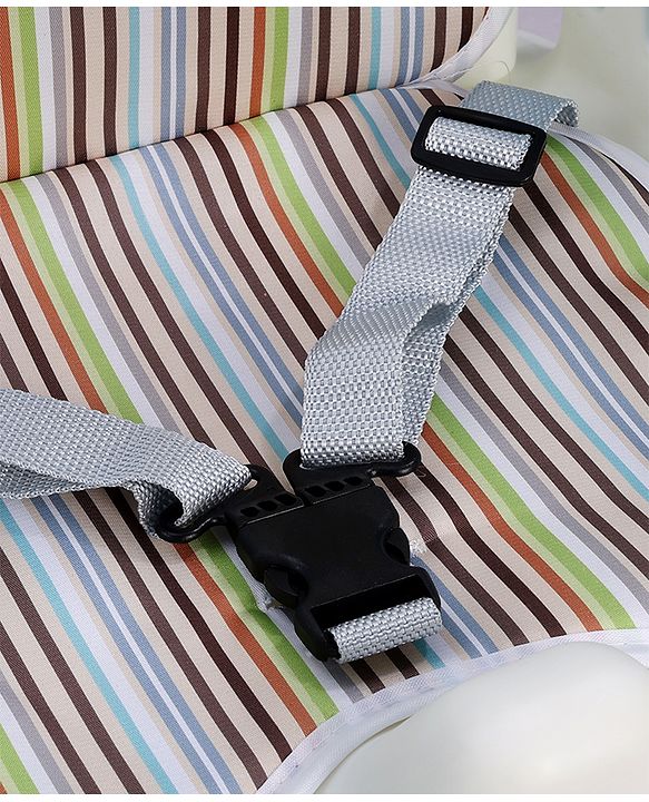 Babyhug Comfort Folding Booster Seat with 3 Point Safety Harness - Blue| Adjustable Height| Removable Food Tray| Foldable Design| Washable Seat Cover
