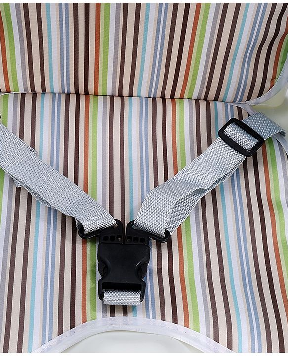 Babyhug Comfort Folding Booster Seat with 3 Point Safety Harness - Blue| Adjustable Height| Removable Food Tray| Foldable Design| Washable Seat Cover