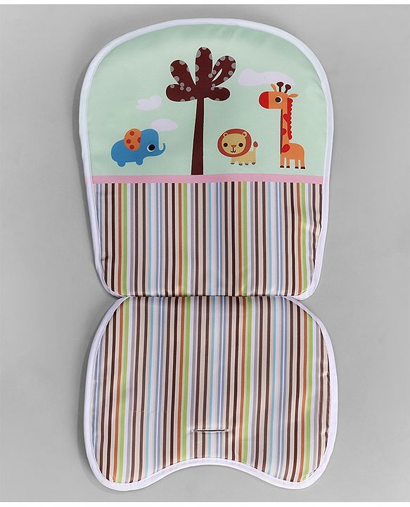 Babyhug Comfort Folding Booster Seat with 3 Point Safety Harness - Brown| Adjustable Height| Removable Food Tray| Foldable Design| Washable Seat Cover