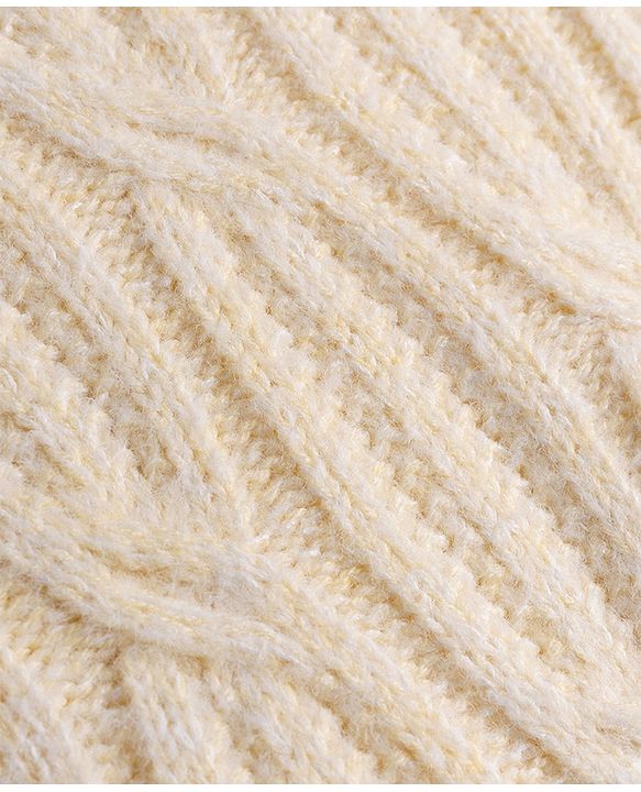 Babyhug Knit Full Sleeves Pullover With Cable Knit Design - Beige