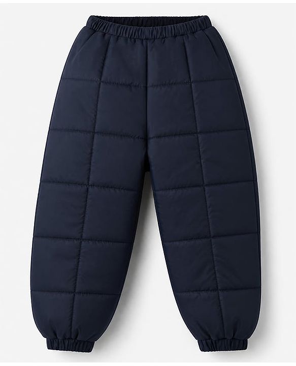 Babyhug Woven Full Sleeves Hooded Padded Quilted Winter Jacket and Pant with Dinosaur Print - White & Blue