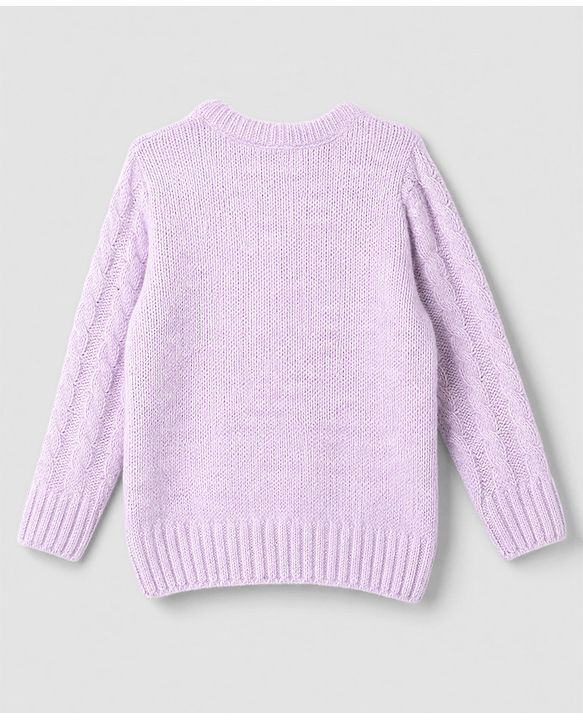 Babyhug Cable Knit Full Sleeves Pullover - Lavender