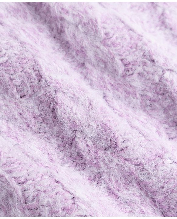 Babyhug Cable Knit Full Sleeves Pullover - Lavender