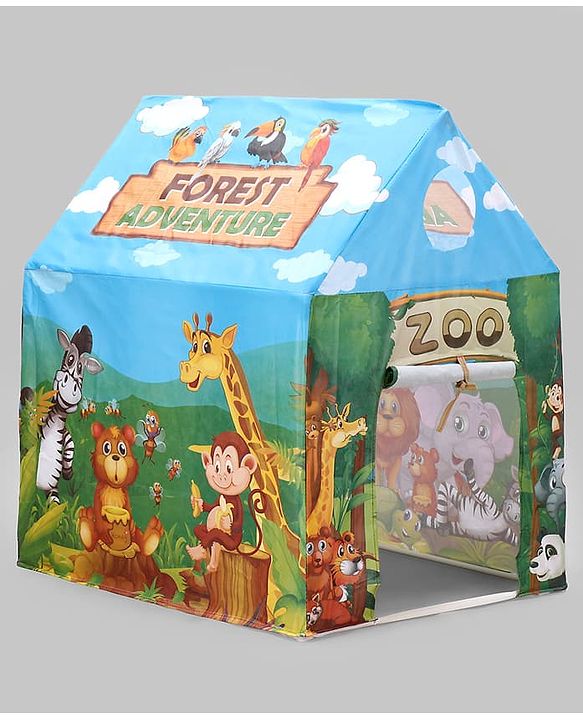 Babyhug Playtime Forest Adventure Tent House for Kids| Indoor & Outdoor Play| Imaginative Play| Spacious Play Area| Portable & Easy to Store| Gifting Option for 3 Years+ Boys & Girls| BIS Certified