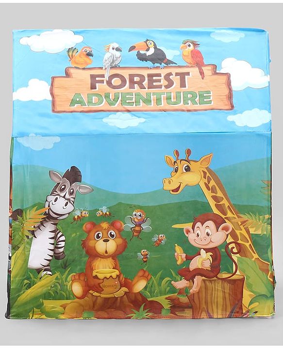 Babyhug Playtime Forest Adventure Tent House for Kids| Indoor & Outdoor Play| Imaginative Play| Spacious Play Area| Portable & Easy to Store| Gifting Option for 3 Years+ Boys & Girls| BIS Certified
