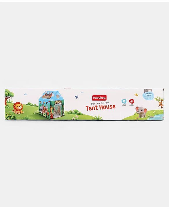 Babyhug Playtime Forest Adventure Tent House for Kids| Indoor & Outdoor Play| Imaginative Play| Spacious Play Area| Portable & Easy to Store| Gifting Option for 3 Years+ Boys & Girls| BIS Certified