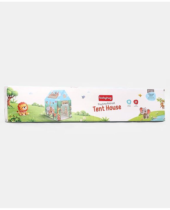 Babyhug Playtime Forest Adventure Tent House for Kids| Indoor & Outdoor Play| Imaginative Play| Spacious Play Area| Portable & Easy to Store| Gifting Option for 3 Years+ Boys & Girls| BIS Certified