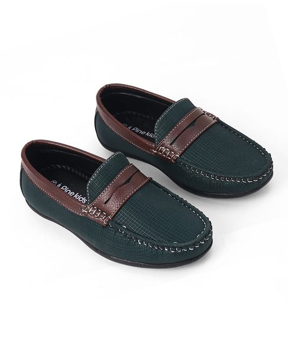 Pine Kids Slip On Formal & Party Wear Loafers - Green