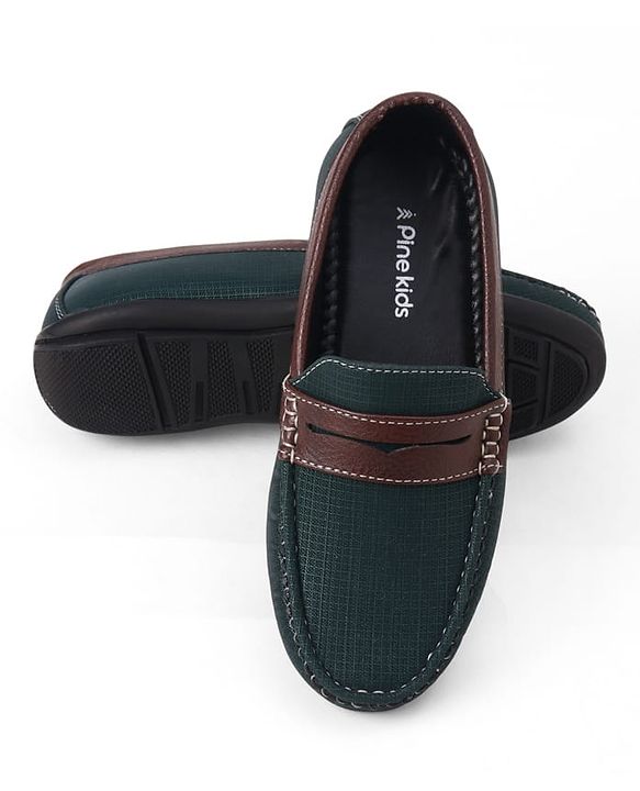 Pine Kids Slip On Formal & Party Wear Loafers - Green