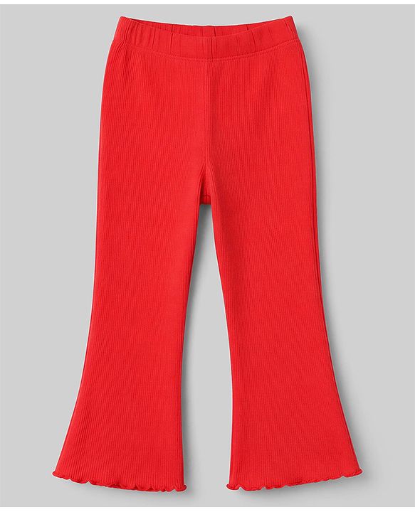 Babyhug 100% Cotton Single Jersey Knit Full Sleeves Floral Printed Top & Leggings Set - White & Red