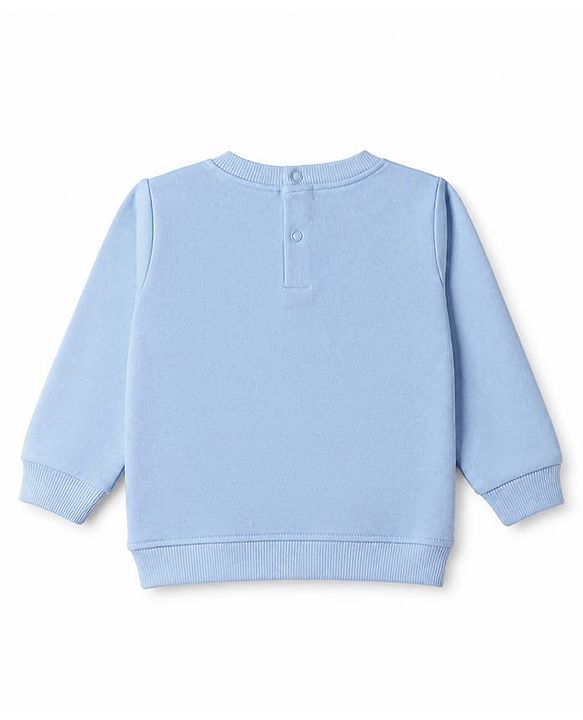 Babyhug 100% Cotton Single Jersey Knit Full Sleeves Sweatshirt and Leggings Set with Unicorn Patch & Embroidery with Floral Print - Blue