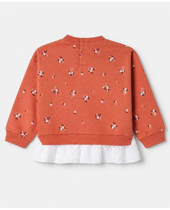 Babyhug 100% Cotton Single Jersey Full Sleeves Sweatshirt and Leggings with Full Length and Sweet Print in Brown