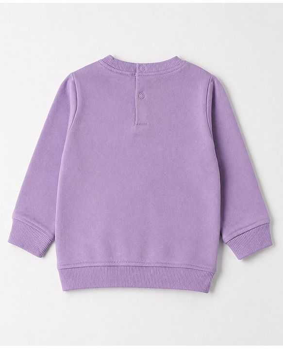 Babyhug 100% Cotton Single Jersey Knit Full Sleeves Top and Pant Set With Butterfly Applique - Lavender