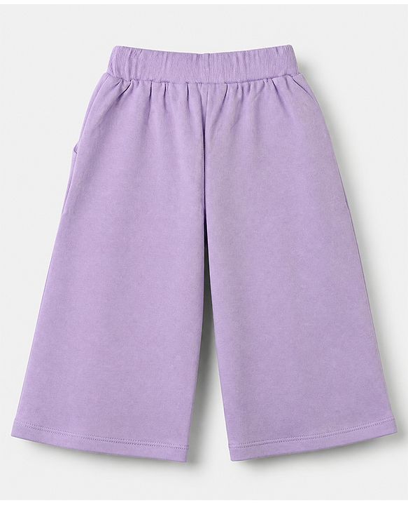 Babyhug 100% Cotton Single Jersey Knit Full Sleeves Top and Pant Set With Butterfly Applique - Lavender