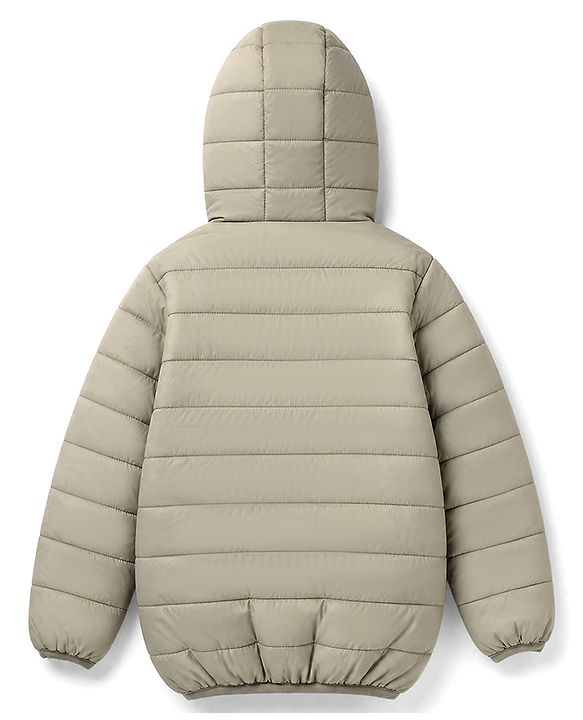 Pine Kids Woven Reversible Hooded Padded Winter Jacket with Full Sleeves - Light Green