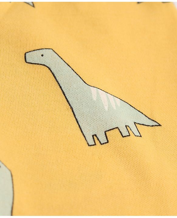 Babyhug Cotton Knit Footed Bootie Legging and Elephant Print Pack of 3 - White, Yellow & Light Blue