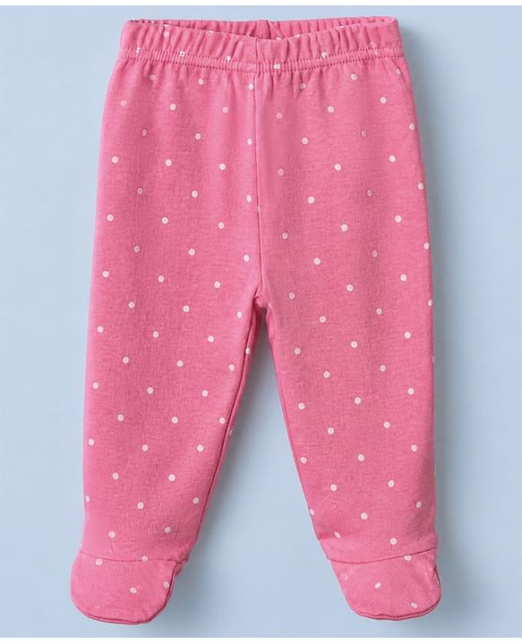 Babyhug Cotton Knit Footed Bootie Legging With Floral Print Pack of 3 - Pink White Light Pink