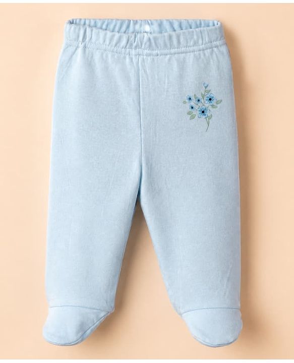 Babyhug Cotton Footed Bootie Legging With Floral Print Pack of 3 - Pink White Blue