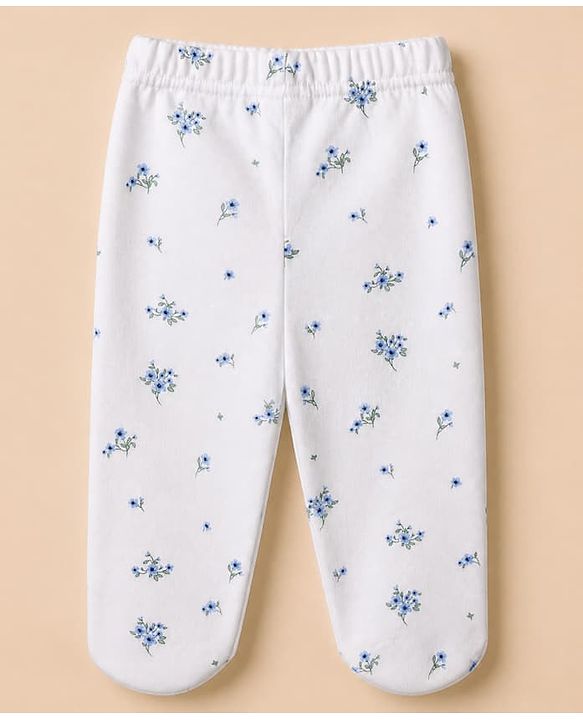 Babyhug Cotton Footed Bootie Legging With Floral Print Pack of 3 - Pink White Blue
