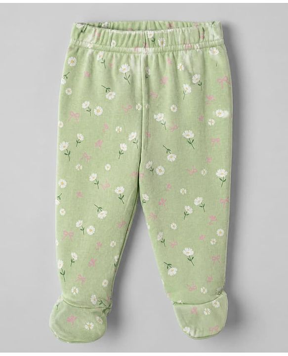 Babyhug Cotton Footed Bootie Legging With Floral Print Pack of 3 - Pink White Green