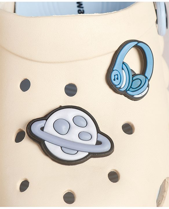 Cute Walk by Babyhug Clogs Back Strap Closure Clogs with Dino Applique - Beige / Blue