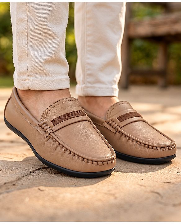 Pine Kids Formal & Party Wear Slip on Shoes - Beige