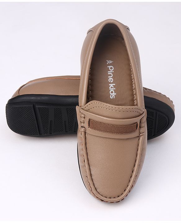 Pine Kids Formal & Party Wear Slip on Shoes - Beige