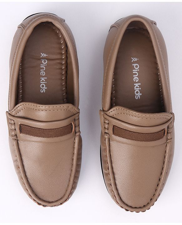 Pine Kids Formal & Party Wear Slip on Shoes - Beige