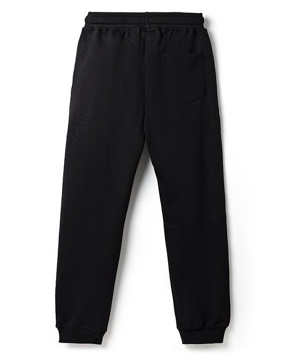 Pine Kids Disney Terry Knit Full Length Track Pants With Mickey Mouse Graphic - Black
