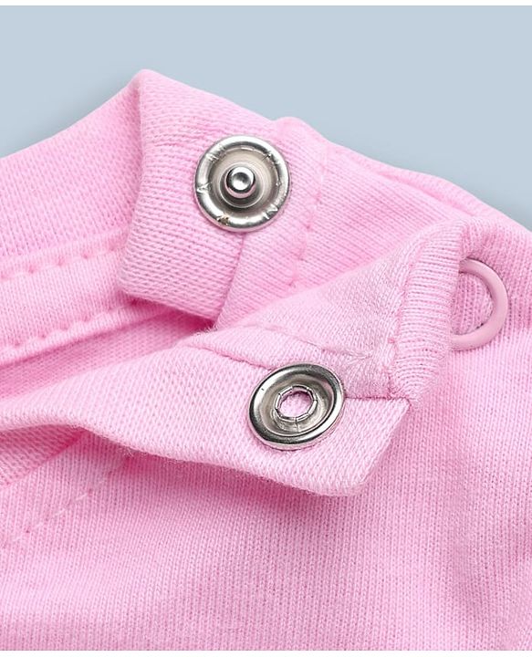 Babyhug 100% Cotton Knit Full Sleeves T-Shirts with Frill Detail and Flowers And Butterflies Print Pack of 3 - Light Pink Peach Dark Pink