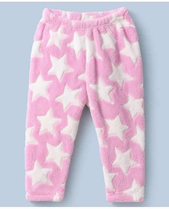 Babyhug Fur Knit Full Sleeves Hooded Winter Wear Suit With Star Design - Pink