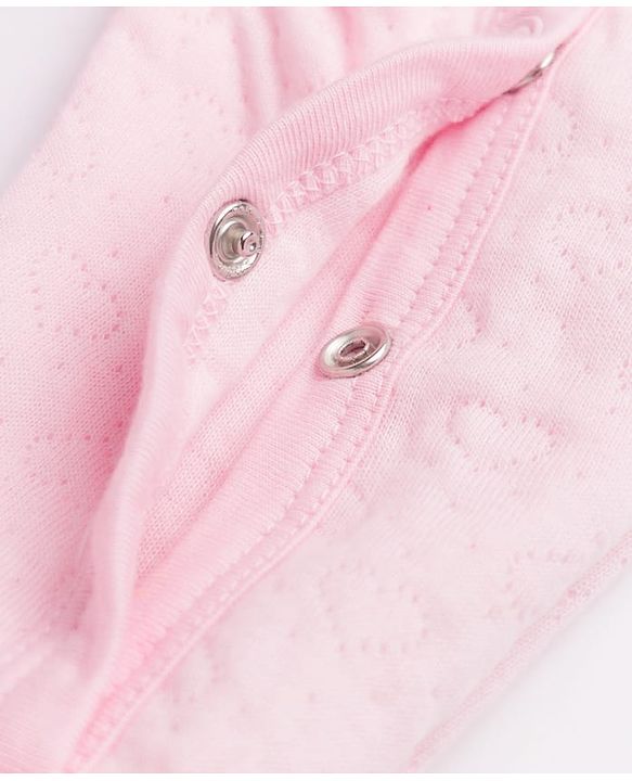 Babyhug Knit Full Sleeves Hooded Winter Wear Romper With Teddy Bear Patch - Pink