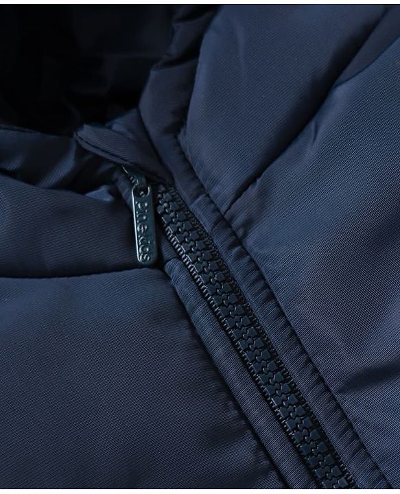 Pine Kids Woven Padded Quilted Winter Jacket with Full Sleeves in Navy Blue