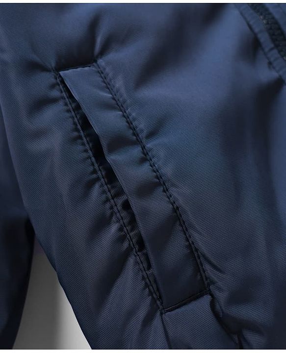 Pine Kids Woven Padded Quilted Winter Jacket with Full Sleeves in Navy Blue