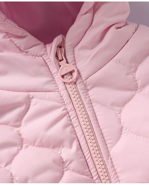 Pine Kids Woven Padded Quilted Winter Jacket with Full Sleeves in Pink