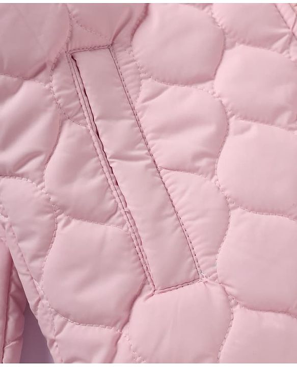 Pine Kids Woven Padded Quilted Winter Jacket with Full Sleeves in Pink