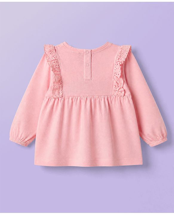 Babyhug Single Jersey Knit Full Sleeves Top & Floral Printed Leggings Set - Pink