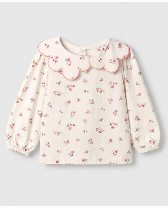 Babyhug 100% Cotton Knit Single Jersey Full Sleeves Top and Leggings with Full Length and Floral Print in White & Pink