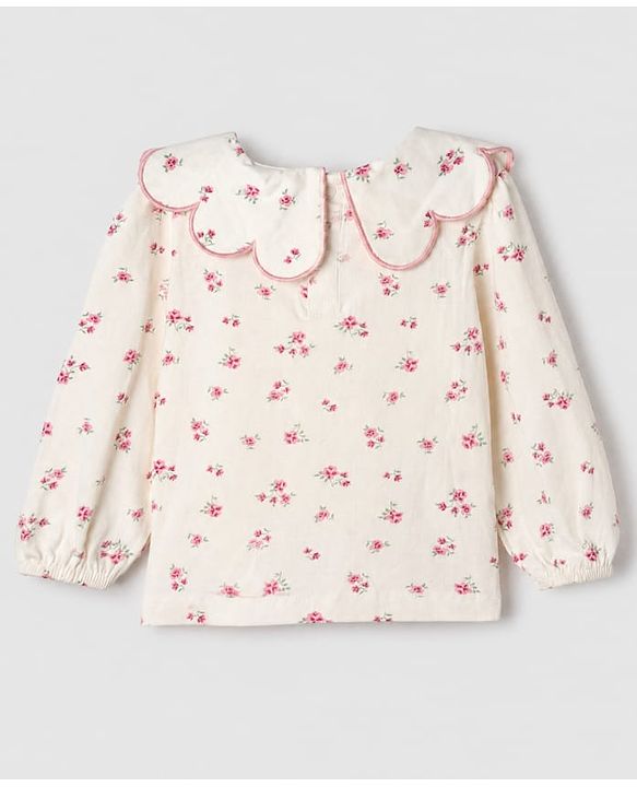 Babyhug 100% Cotton Knit Single Jersey Full Sleeves Top and Leggings with Full Length and Floral Print in White & Pink