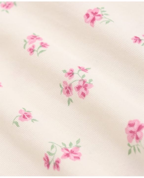 Babyhug 100% Cotton Knit Single Jersey Full Sleeves Top and Leggings with Full Length and Floral Print in White & Pink