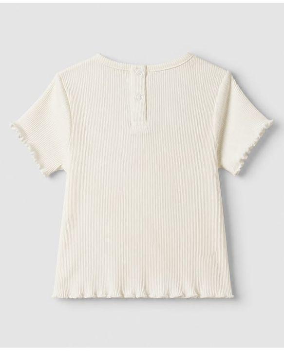 Babyhug 100% Cotton Knit Top and Skirt with Half Sleeves and Floral Print in White