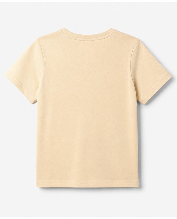 Pine Kids 100% Cotton Knit T-Shirts with Half Sleeves and Basketball Print in Offwhite for 4-5 Years
