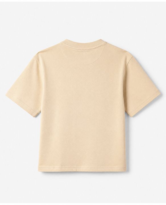 Pine Kids 100% Cotton Knit T-Shirt with Half Sleeves and Own The Game Print in Offwhite