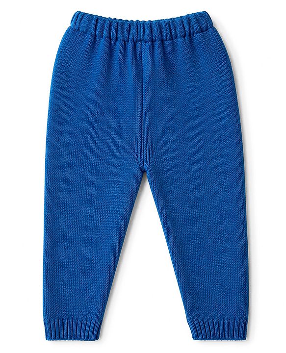 Babyhug Knit Full Sleeves Striped Sweater Set - Blue