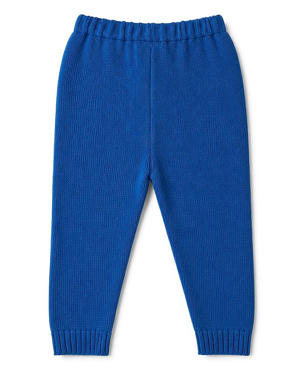 Babyhug Knit Full Sleeves Striped Sweater Set - Blue