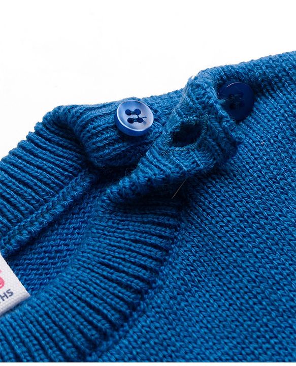 Babyhug Knit Full Sleeves Striped Sweater Set - Blue